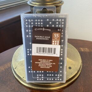 New Classic Games Travel 55-Piece Double Nine Domino Set Modern & Classic Play